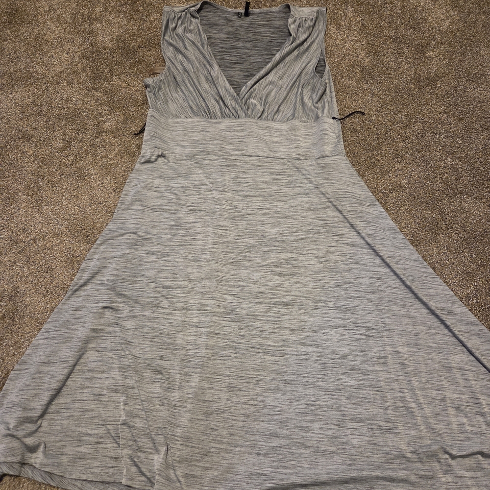 Maurices Heather Gray Sleeveless V-Neck Midi Dress